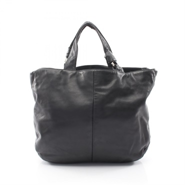 LOEWE anagram Tote Bag leather Black Used unisex
