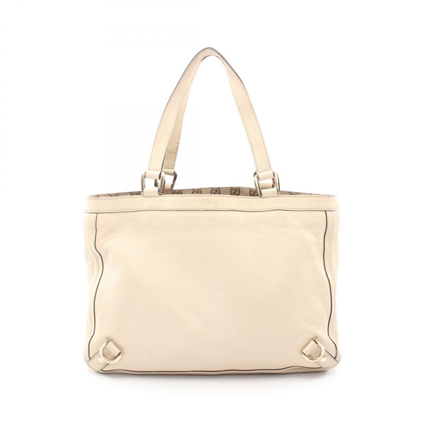 GUCCI Abbey Tote hand Bag 170004 leather Beige Used Women