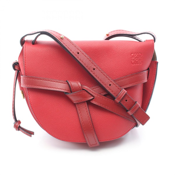 LOEWE Gate Small Shoulder Crossbody Bag A650T20X40 leather Red Used Women