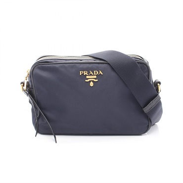 PRADA TESSUTO SOFT CALF Crossbody Shoulder Bag 1BH089 Nylon leather Navy Black