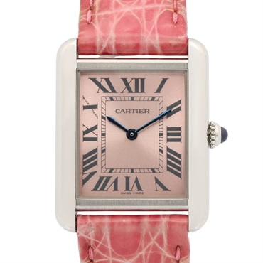CARTIER Tank solo SM Wrist Watch Quartz Stainless Steel leather Used Women