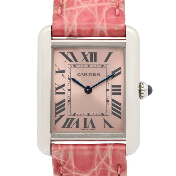 CARTIER Tank solo SM Wrist Watch Quartz Stainless Steel leather Used Women