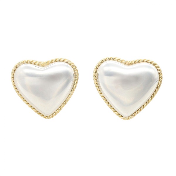 TIFFANY＆CO Heart Pierced Earrings 18KYG Yellow Gold Used women