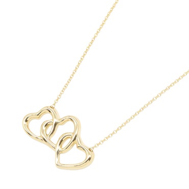 TIFFANY＆CO Triple Heart Necklace Pendant 18KYG Yellow Gold Used Women