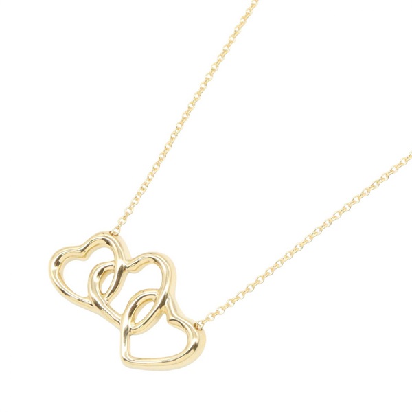 TIFFANY＆CO Triple Heart Necklace Pendant 18KYG Yellow Gold Used Women