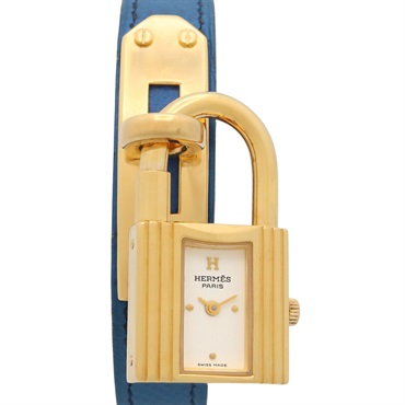 HERMES Kelly watch Wrist Watch KE1.201 Quartz Gold Plated Leather belt Used Women