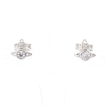 Vivienne Westwood London Orb Stud Pierced earrings SS Rhinestone NEW Women