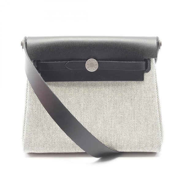 HERMES Herbag Zip Mini Shoulder Crossbody Bag 085414CK Canvas leather SHW Used K