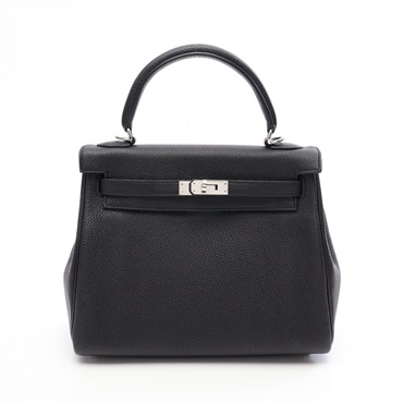 HERMES Kelly 25 Shoulder Handbag 044624CK Togo leather Black Used Women B SHW