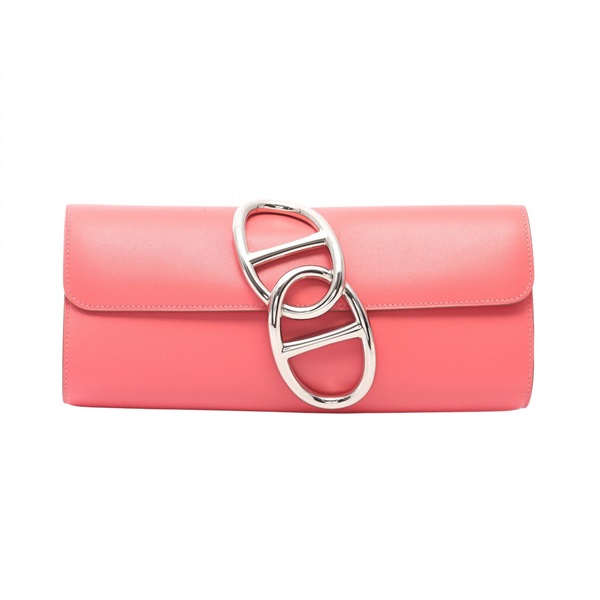 HERMES Egee Clutch bag Tadelakt Leather Pink Rose tyrien Used Women R SHW