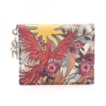 Christian Dior Le Phoenix Bi-fold Compact Wallet Purse PVC Multicolor Used Women