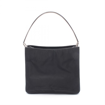 PRADA Metal handle Handbag B8432 Nylon leather Black Used Women