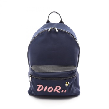 Dior HOMME × KAWS Rucksack Backpack 1KWBA064YLE Nylon leather Navy Black Used