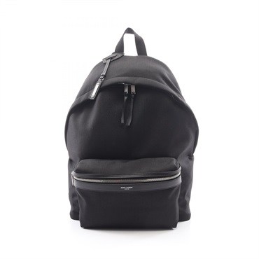 SAINT LAURENT PARIS City Backpack 534967GIV3F1000 canvas leather Black Used