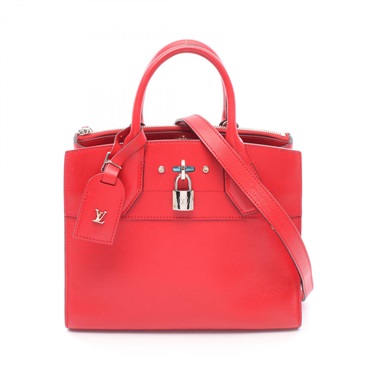 LOUIS VUITTON City Steamer PM Shoulder Handbag M53029 leather Rouge Used Women