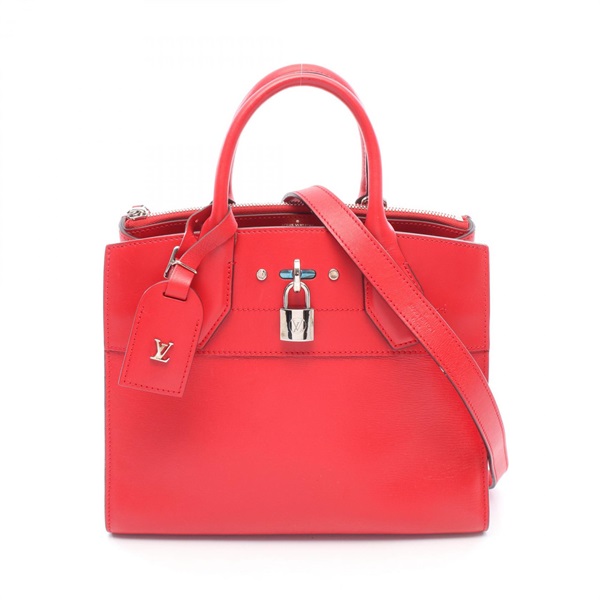 LOUIS VUITTON City Steamer PM Shoulder Handbag M53029 leather Rouge Used Women