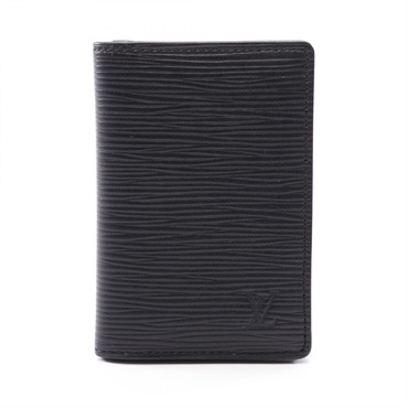 LOUIS VUITTON Organizer de Poche Card Case M60642 Epi leather Black Used mens