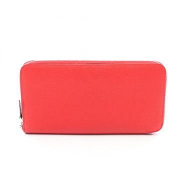 HERMES Azap Long Silk In wallet Epsom leather Rouge coeur Used Women D SHW