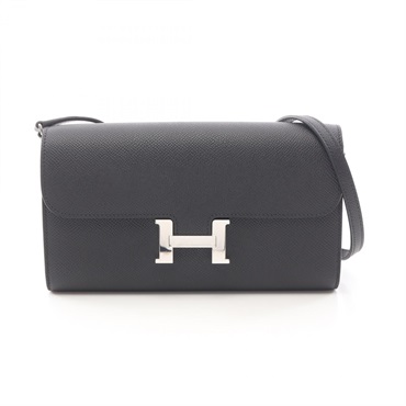 HERMES Constance Long To Go Shoulder Crossbody Bag Epsom leather BK SHW Used B