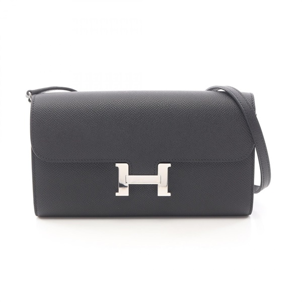 HERMES Constance Long To Go Shoulder Crossbody Bag Epsom leather BK SHW Used B