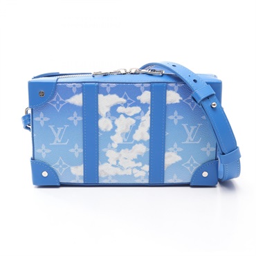 LOUIS VUITTON Soft Trunk Wallet Shoulder Bag M45432 Monogram Clouds Blue Used LV