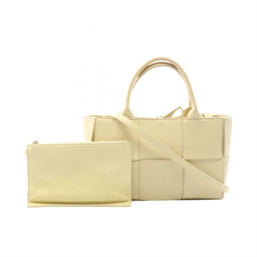 BOTTEGA VENETA Mini Arco 2WAY Tote Bag leather Yellow Used Women BV
