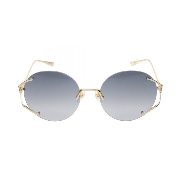 GUCCI Sunglasses eyewear Gold Plated Plastic Black Used Women