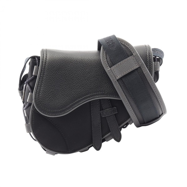 Christian Dior Sacai Saddle Mini crossbody Shoulder Bag Nylon leather Black Used