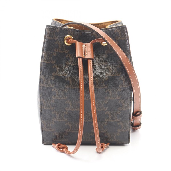 CELINE Micro Sailor Shoulder Bag 10M742GCE04LU canvas leather Black Brown NEW