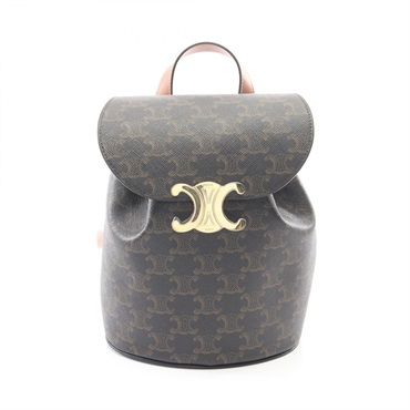 CELINE Bonnie Triomphe Rucksack Backpack canvas leather Black Brown NEW Women