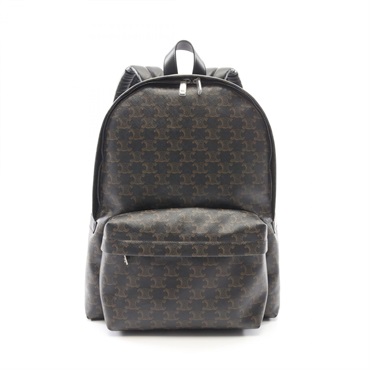 CELINE Triomphe Medium Rucksack Backpack canvas leather Black NEW unisex
