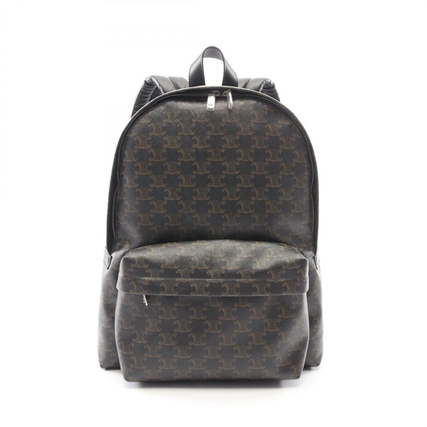 CELINE Triomphe Medium Rucksack Backpack canvas leather Black NEW unisex