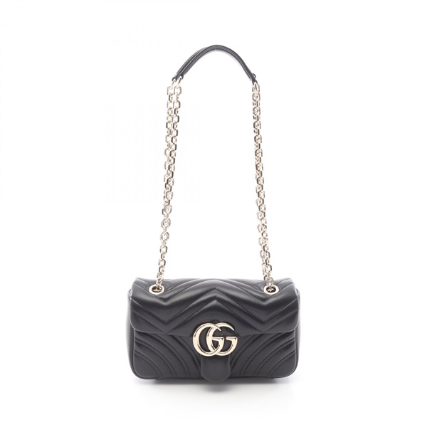 GUCCI GG Marmont Small Chain Shoulder Bag 837280AAE381000 leather Black NEW