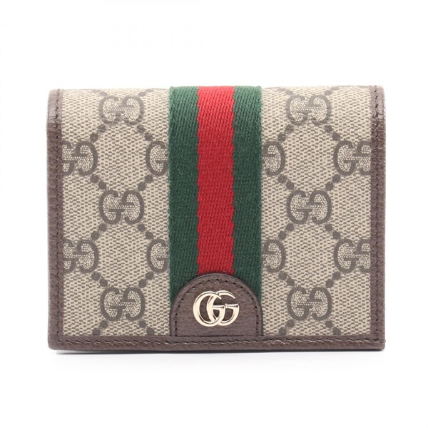 GUCCI Ophidia Sherry Line Wallet Leather PVC coated canvas Beige Multicolor NEW