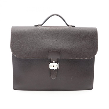 HERMES Sac a depeches 38 Business HandBag H084113X Togo leather Ebene Used N
