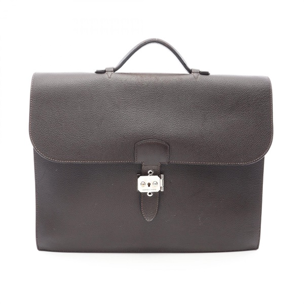 HERMES Sac a depeches 38 Business HandBag H084113X Togo leather Ebene Used N