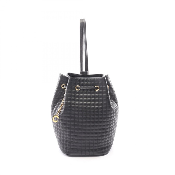 CELINE C Charm Small Backpack 188373BFI-38NO leather Black Used Women