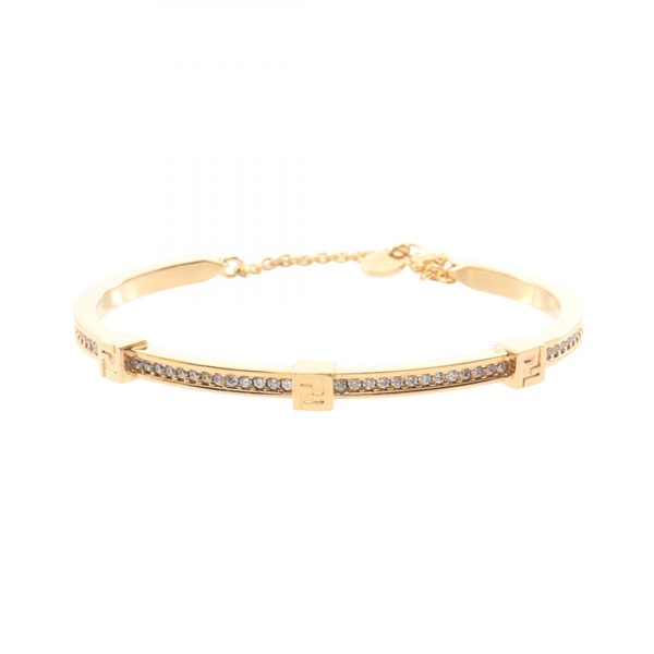 FENDI FOREVER Bracelet 8AL218ATEPF089UM Gold Plated Rhinestone #M NEW Women
