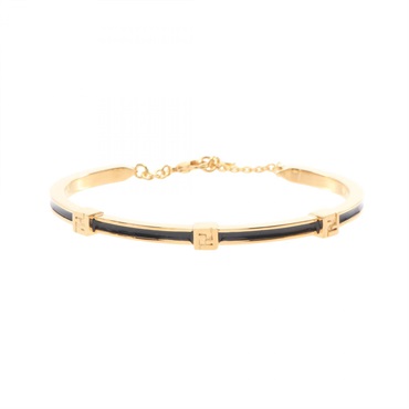 FENDI FOREVER Bracelet Bangle 8AL218TL9F0A1FM Gold Plated Black NEW Women