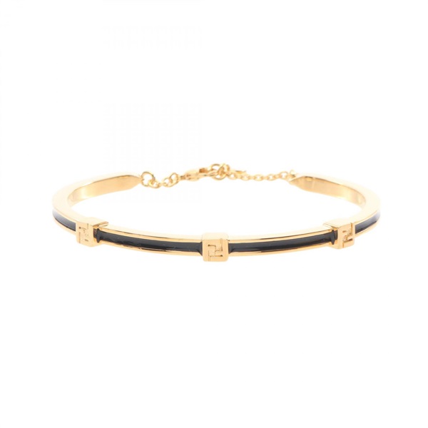 FENDI FOREVER Bracelet Bangle 8AL218TL9F0A1FM Gold Plated Black NEW Women