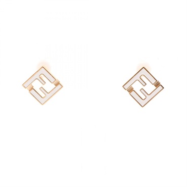 FENDI forever fendi Pierced earrings Gold Plated White NEW