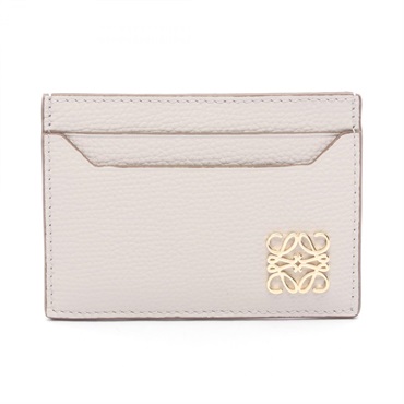 LOEWE Anagram Plain Card holder Case C821075X098389 leather Beige NEW Women