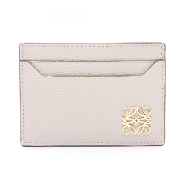 LOEWE Anagram Plain Card holder Case C821075X098389 leather Beige NEW Women