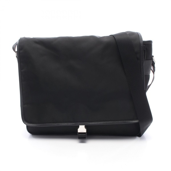 PRADA Triangle logo Messenger Shoulder Crossbody Bag Nylon leather Black Used