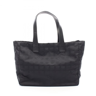 CHANEL New Travel Line MM Tote Bag A15991 leather Nylon canvas Black GHW