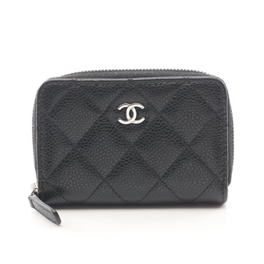 CHANEL Classic Zip Coin Purse Matelasse coin purse Calfskin Black SHW Used
