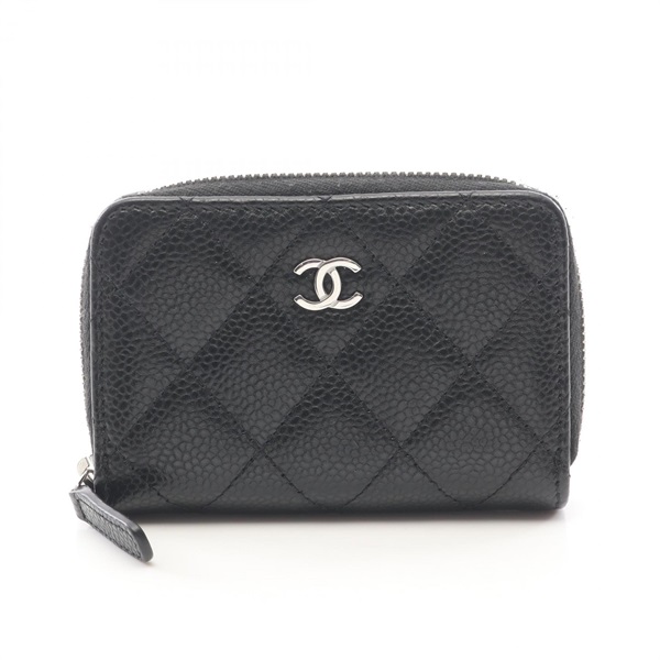 CHANEL Classic Zip Coin Purse Matelasse coin purse Calfskin Black SHW Used