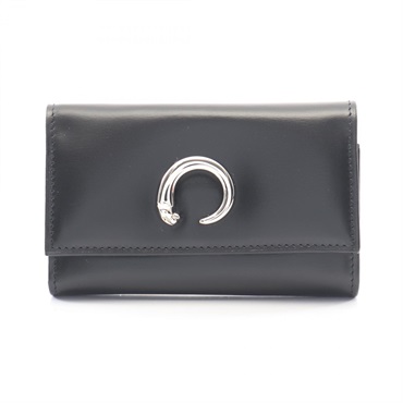 CARTIER PANTHERE 6 Key's holder case leather Black Used Women