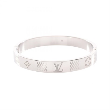 LOUIS VUITTON Damier Heritage Bracelet bangle 17.5cm M1387M Stainless Steel Used