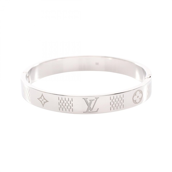 LOUIS VUITTON Damier Heritage Bracelet bangle 17.5cm M1387M Stainless Steel Used